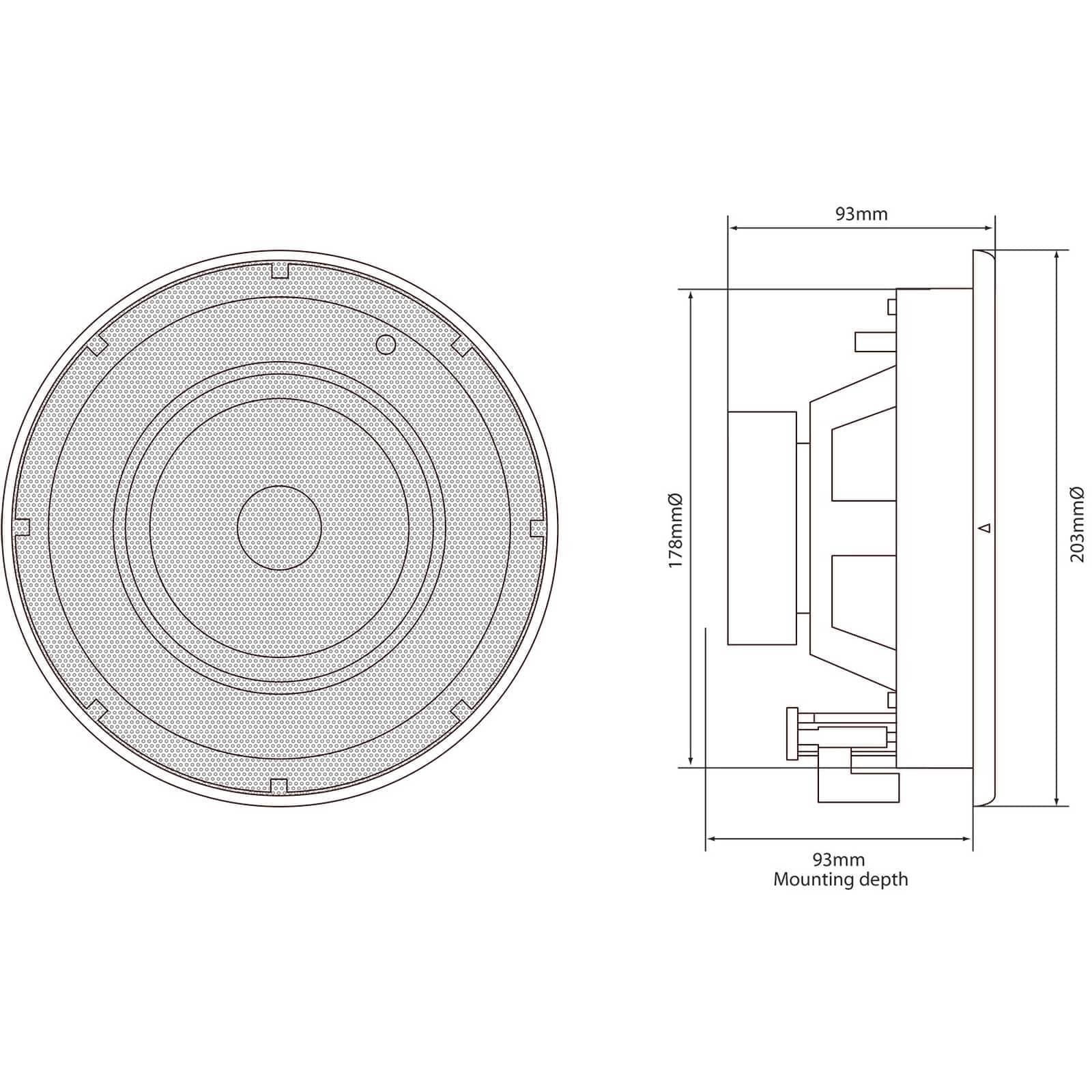 Pair Adastra Bluetooth Music System 5.25" Slimline Ceiling Speakers 
