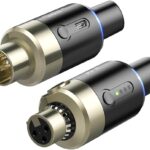 LEKATO 5.8 Ghz Wireless Microphone Transmitter Receiver Plug-on XLR Microphone Wireless System for Dynamic Microphone, Audio Mixer, DSLR Camera, PA System