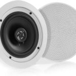 Pyle 5.25” Pair Bluetooth Flush Mount In-wall In-ceiling 2-Way Speaker System Quick Connections Changeable Round/Square Grill Polypropylene Cone & Polymer Tweeter Stereo Sound 150 Watt