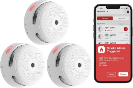 X-Sense Wi-Fi Smoke Alarm for Home with Replaceable Battery, Smart Smoke Alarm Compatible with X-Sense Home Security App, Compliant with EN 14604 Standard, XS01-WX, 3-Pack